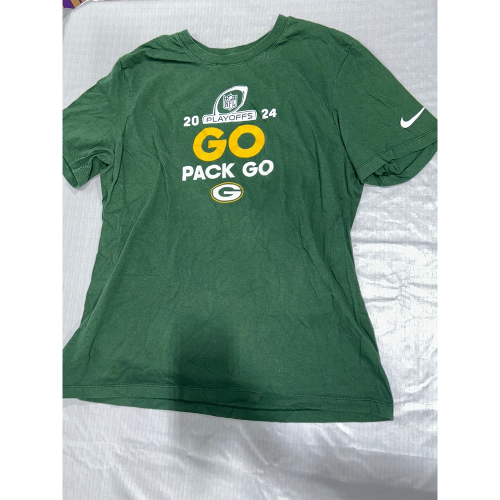 Nike Green Bay Packers 2024 NFL Playoffs Go‎ Pack Go T-Shirt Mens Large Green